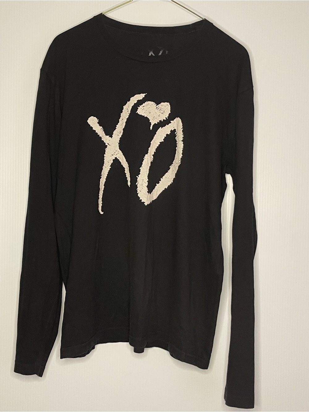 Kids Black Long-Sleeve Tee with XO Heart Graphic